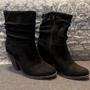 Fergie Black Heeled Boots